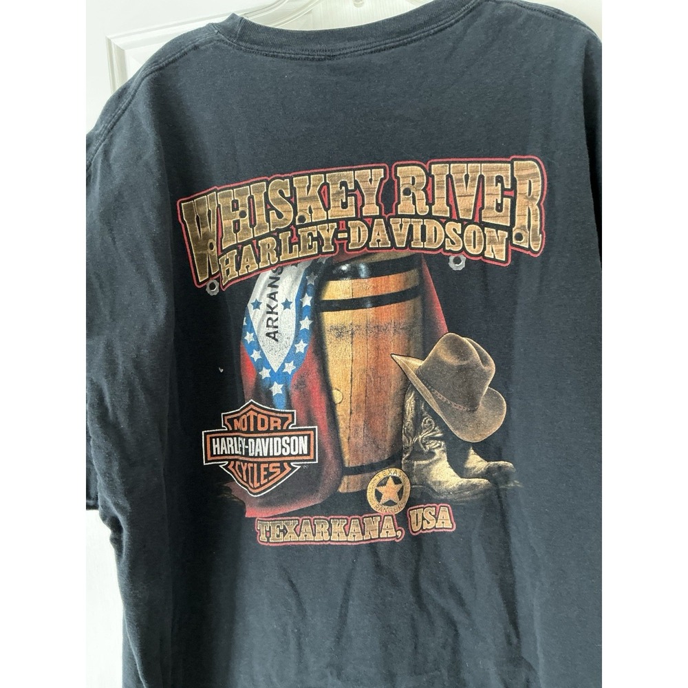 Vintage‎ Harley Davidson Shirt Men 2XL Black Tee Clown Flames Dice Y2K Biker - Picture 6 of 7